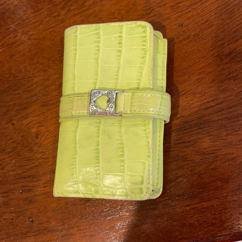 Vintage Brighton *cute* lime green leather wallet